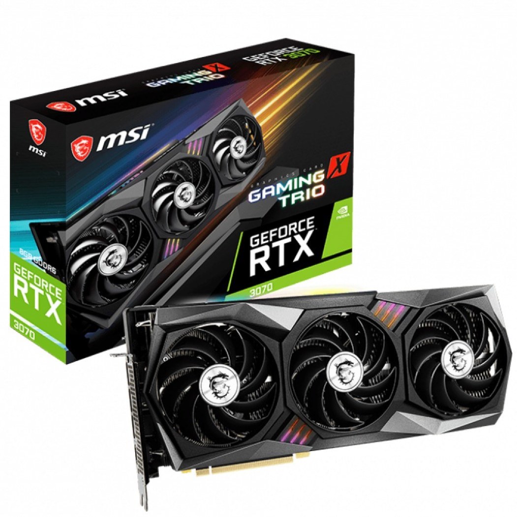 کارت گرافیک 8 گیگ rtx 3070 مدل msi gaming xtrio باجعبه کارکرده